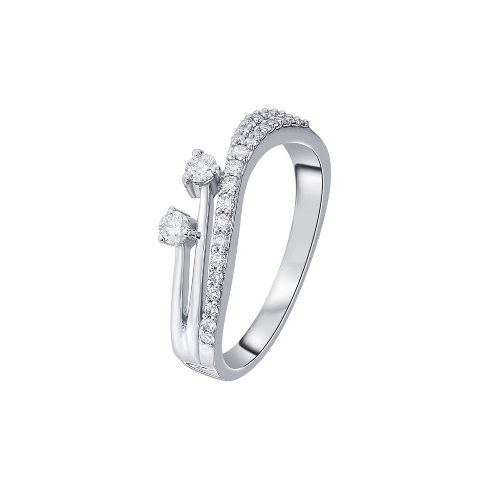 Gracious Platinum Diamond Finger Ring-Rings-PRG23K58