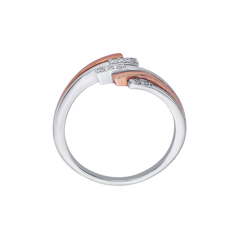Gleaming Two Toned Diamond Finger Ring-Rings-PRG23K60