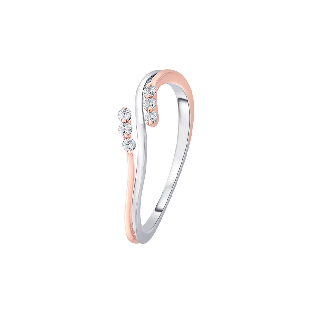 Delicate Rose gold and Platinum Finger Ring-Rings-PRG23K61