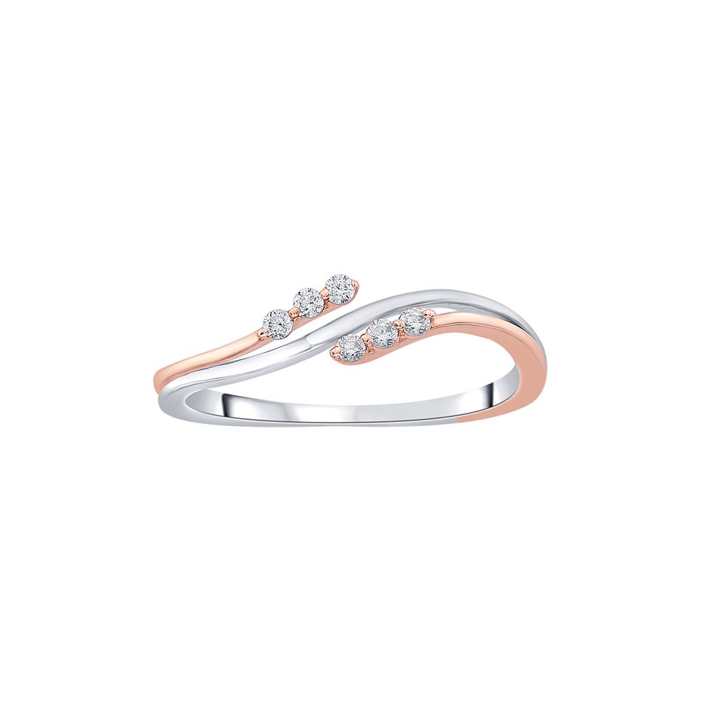 Delicate Rose gold and Platinum Finger Ring-Rings-PRG23K61