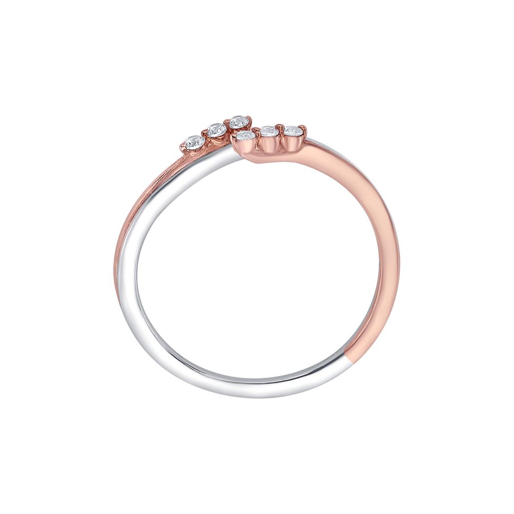 Delicate Rose gold and Platinum Finger Ring-Rings-PRG23K61