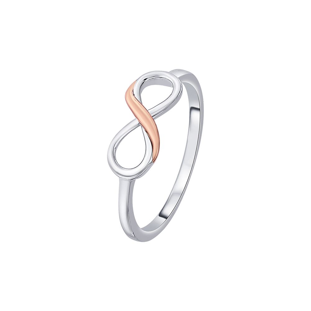 Infinity Design Platinum and Rose Gold Finger Ring-Rings-PRG23K62