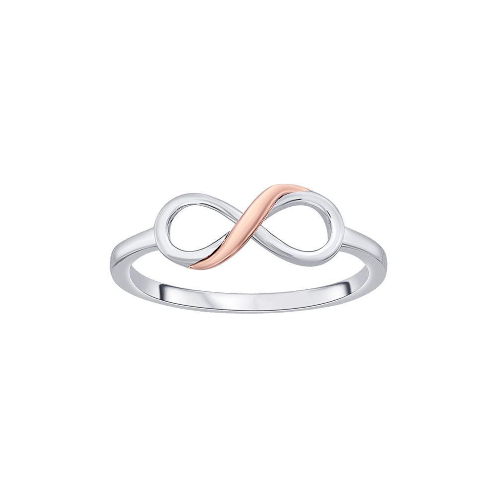 Infinity Design Platinum and Rose Gold Finger Ring-Rings-PRG23K62