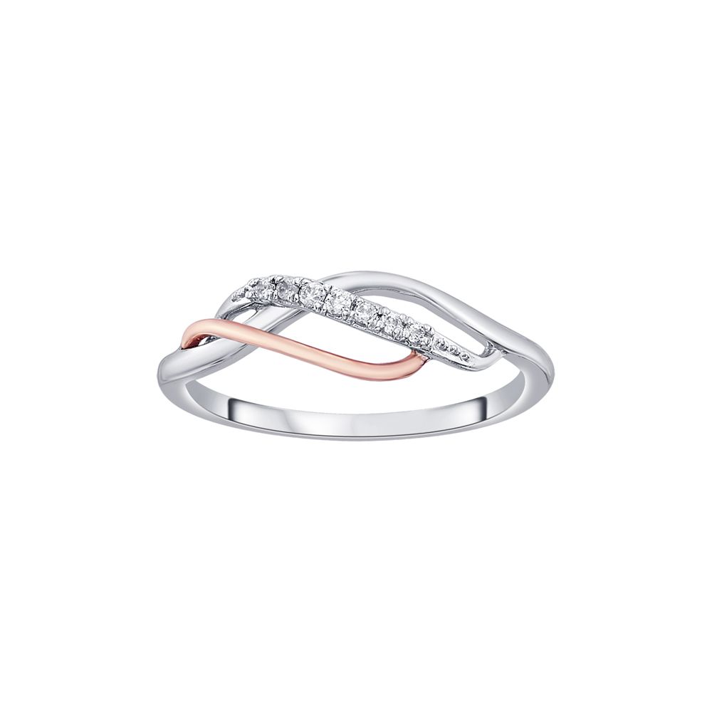 Stunning Platinum and Rose Gold Finger Ring-Rings-PRG23K64