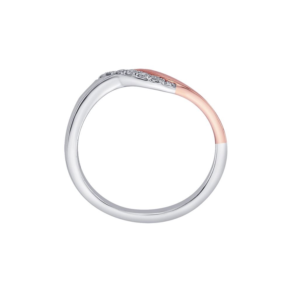 Swirl Design Diamond and Platinum Finger Ring-Rings-PRG23K66