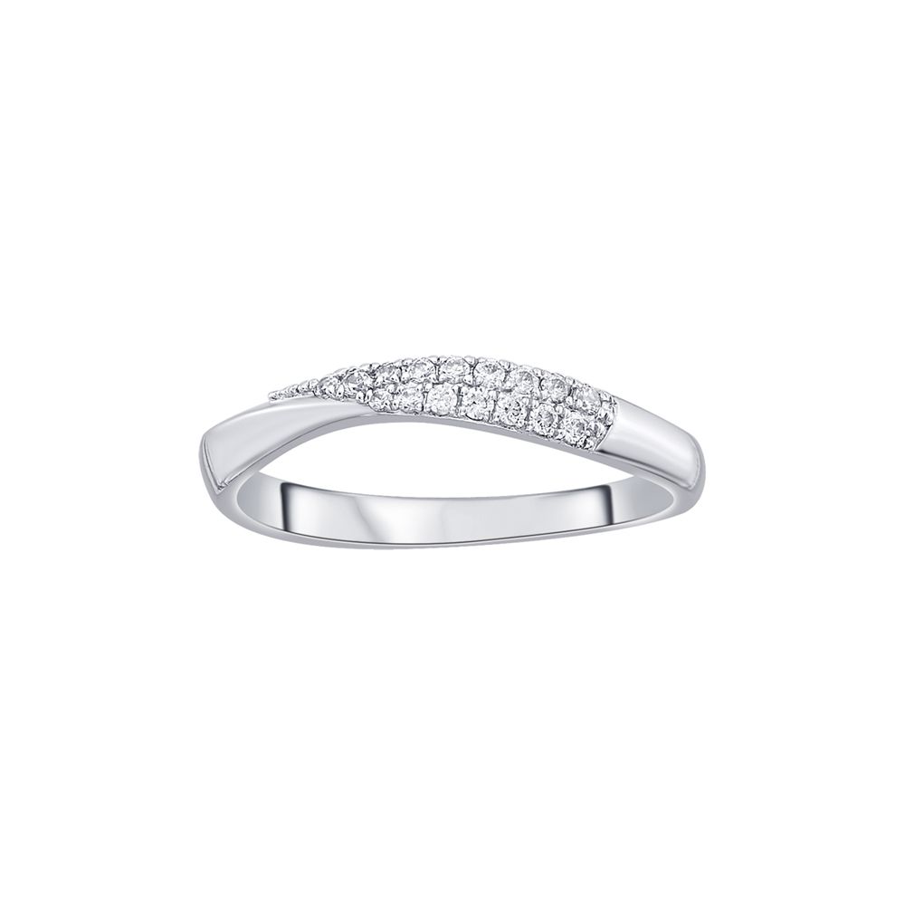 Glittering Diamond Studded Platinum Finger Band-Rings-PRG23K70