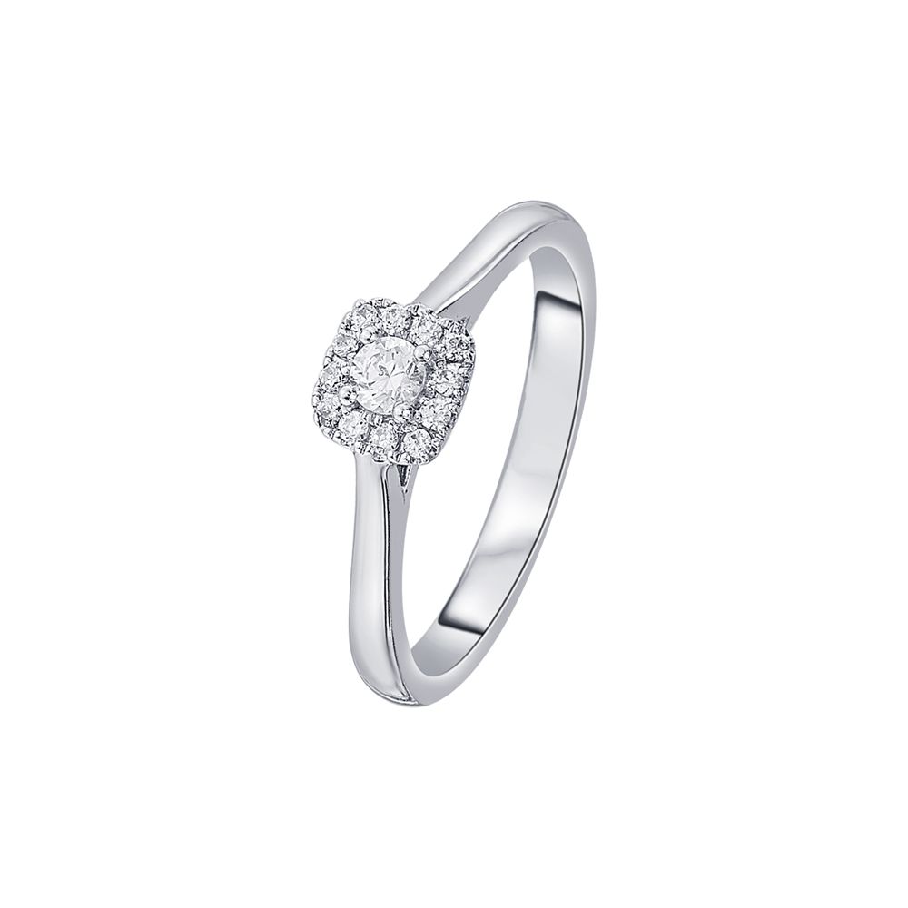 Breathtaking Diamond Halo Finger Ring-Rings-PRG23K73