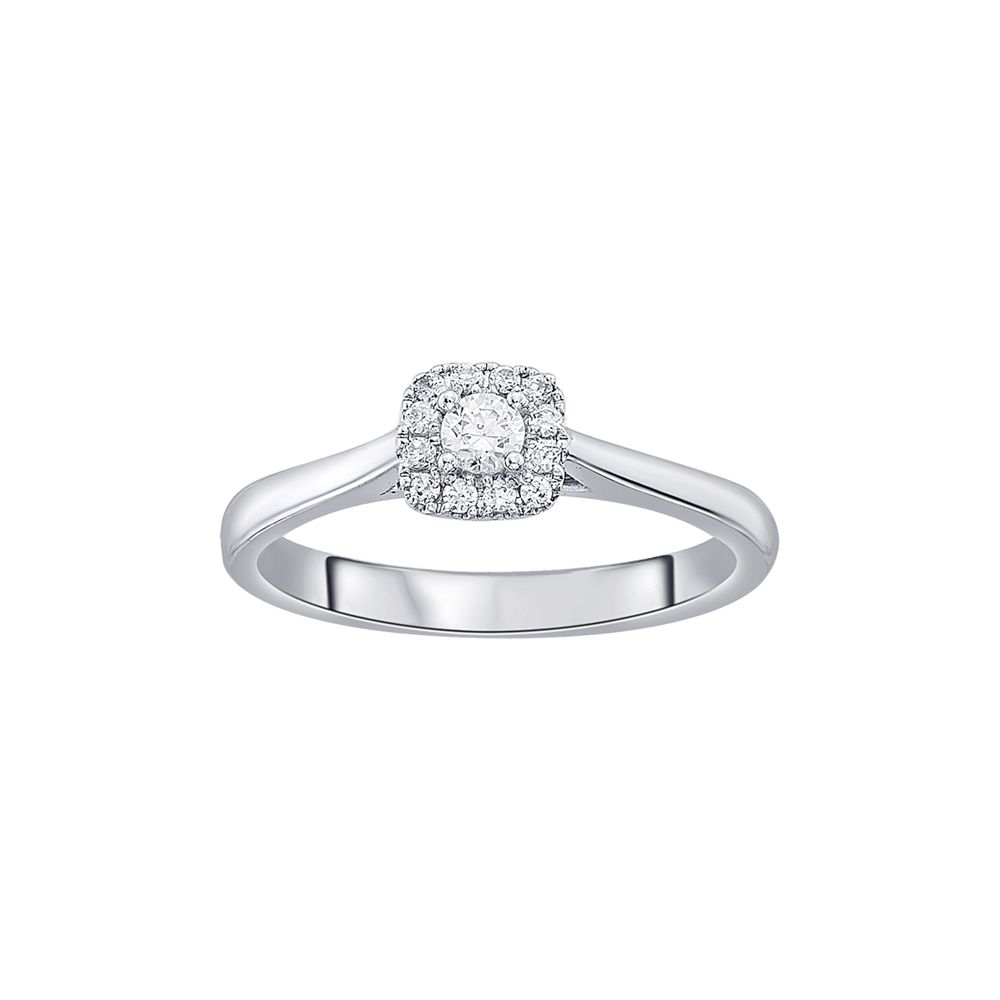 Breathtaking Diamond Halo Finger Ring-Rings-PRG23K73