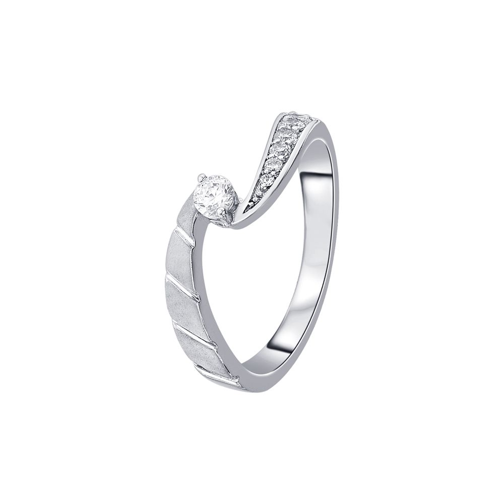 Unique Diamond and Platinum Finger Ring-Rings-PRG23K77