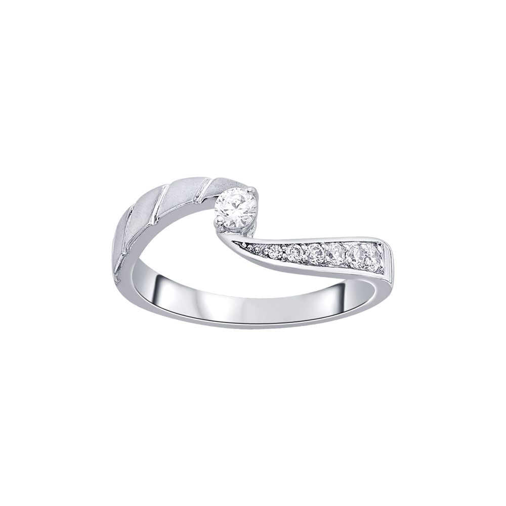 Unique Diamond and Platinum Finger Ring-Rings-PRG23K77