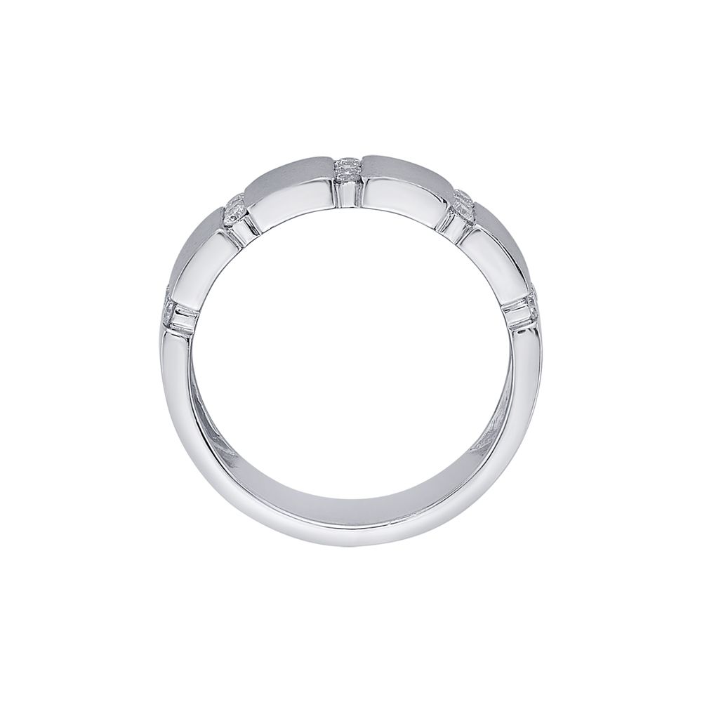 Stately Diamond and Platinum Finger Band-Rings-PRG23K81