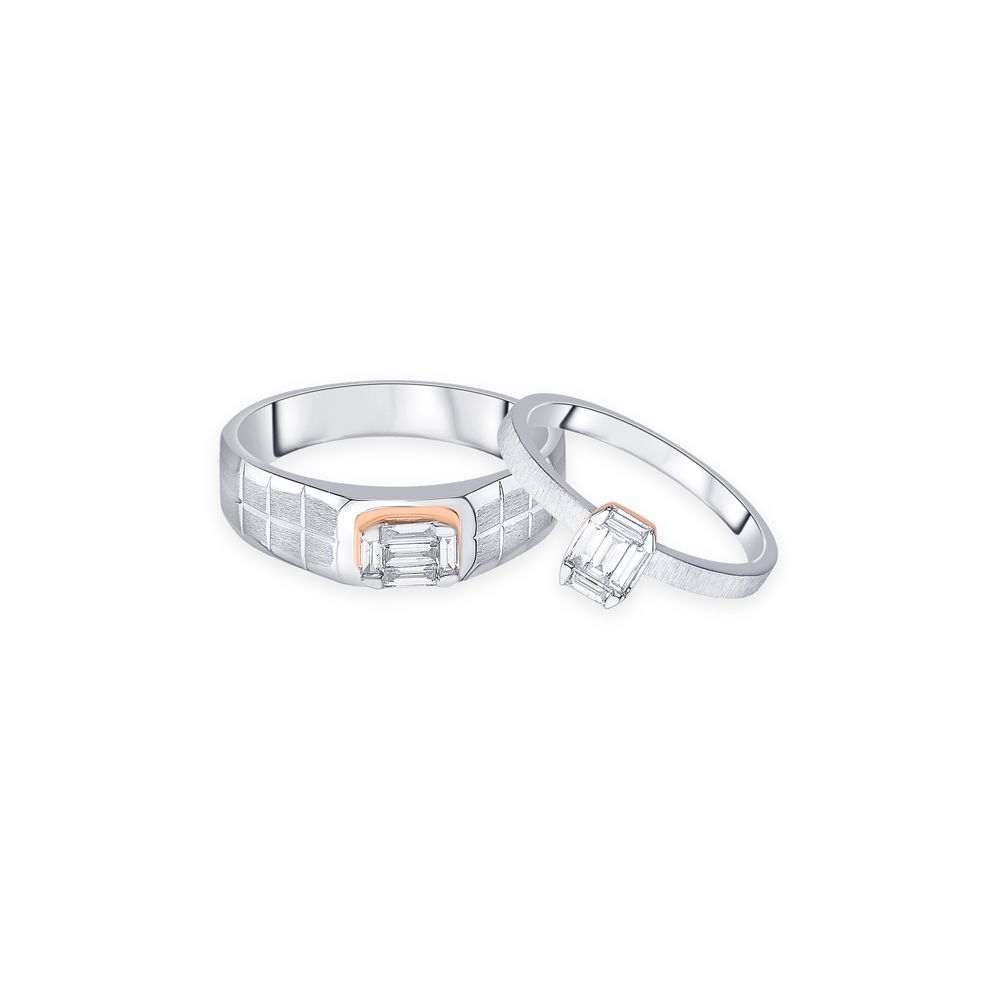 Eternity Platinum and Diamond Couples Finger Rings-Platinum-OCR24005-D300O0D