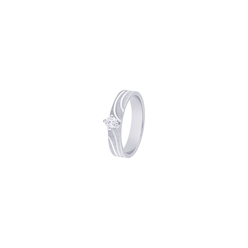 Minimalist Platinum and Diamond Womens Band-Rings-PRG23M02