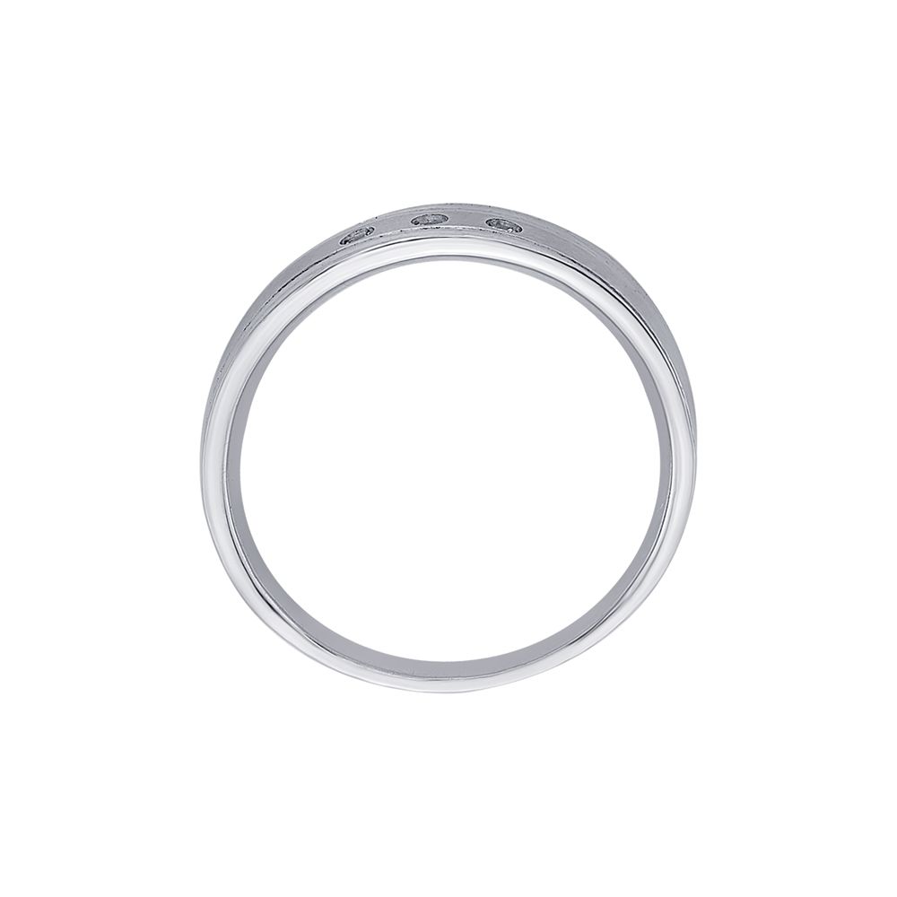 Glittering Diamond and Platinum Womens Band-Platinum-PRG23M06