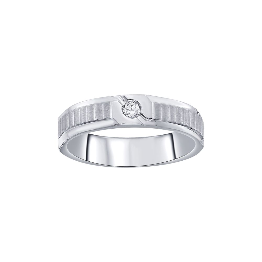 Elegant Diamond and Platinum Mens Band-Fathers day-PRG23M07