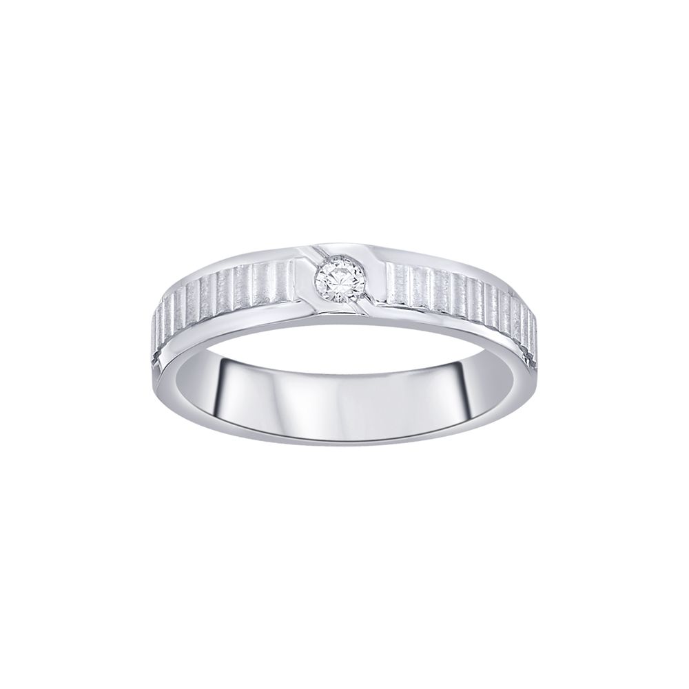Elegant Single Diamond and Platinum Womens Band-Platinum-PRG23M08
