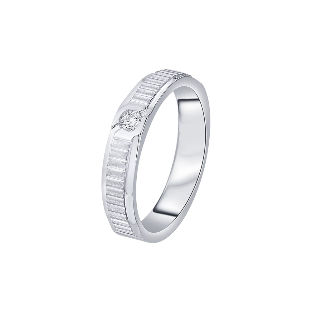 Elegant Single Diamond and Platinum Womens Band-Platinum-PRG23M08