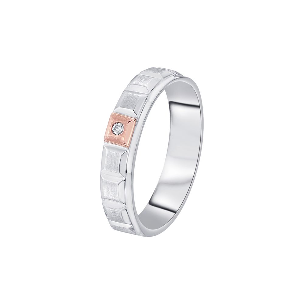 Eclectic Diamond and Platinum Mens Band-Fathers day-PRG23M13
