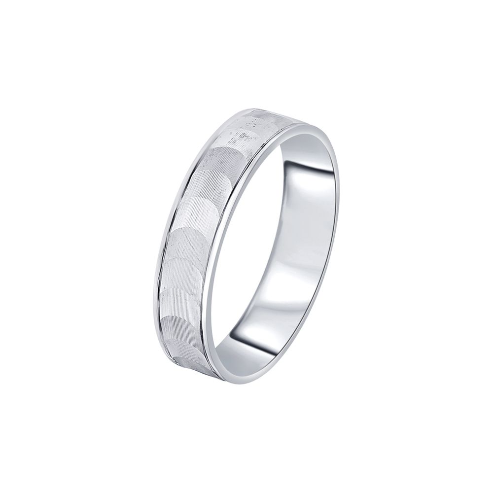 Textured Platinum Mens Band-Rings-PRG23M15