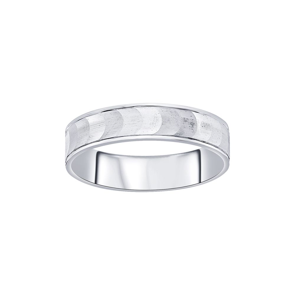 Textured Platinum Mens Band-Rings-PRG23M15