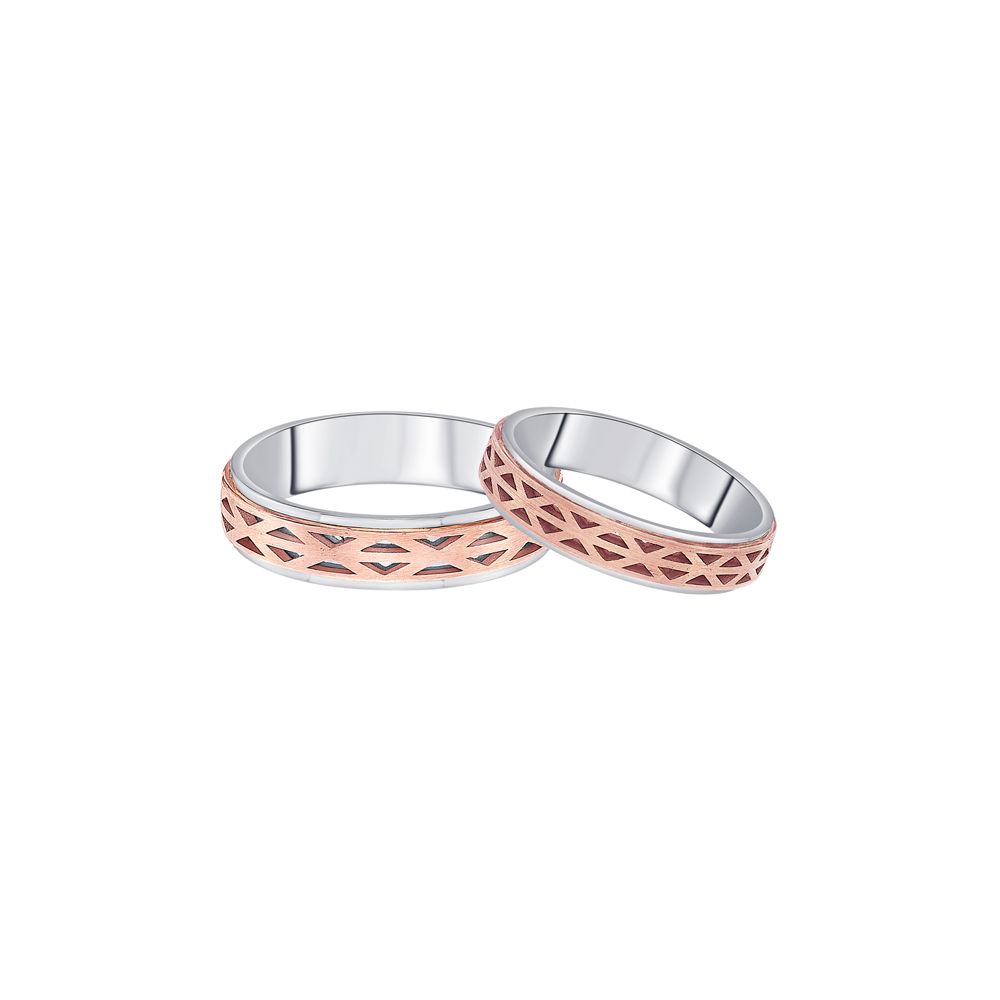 Patterned Dual Toned Couple Bands-Platinum-OCR23229-D000O0D
