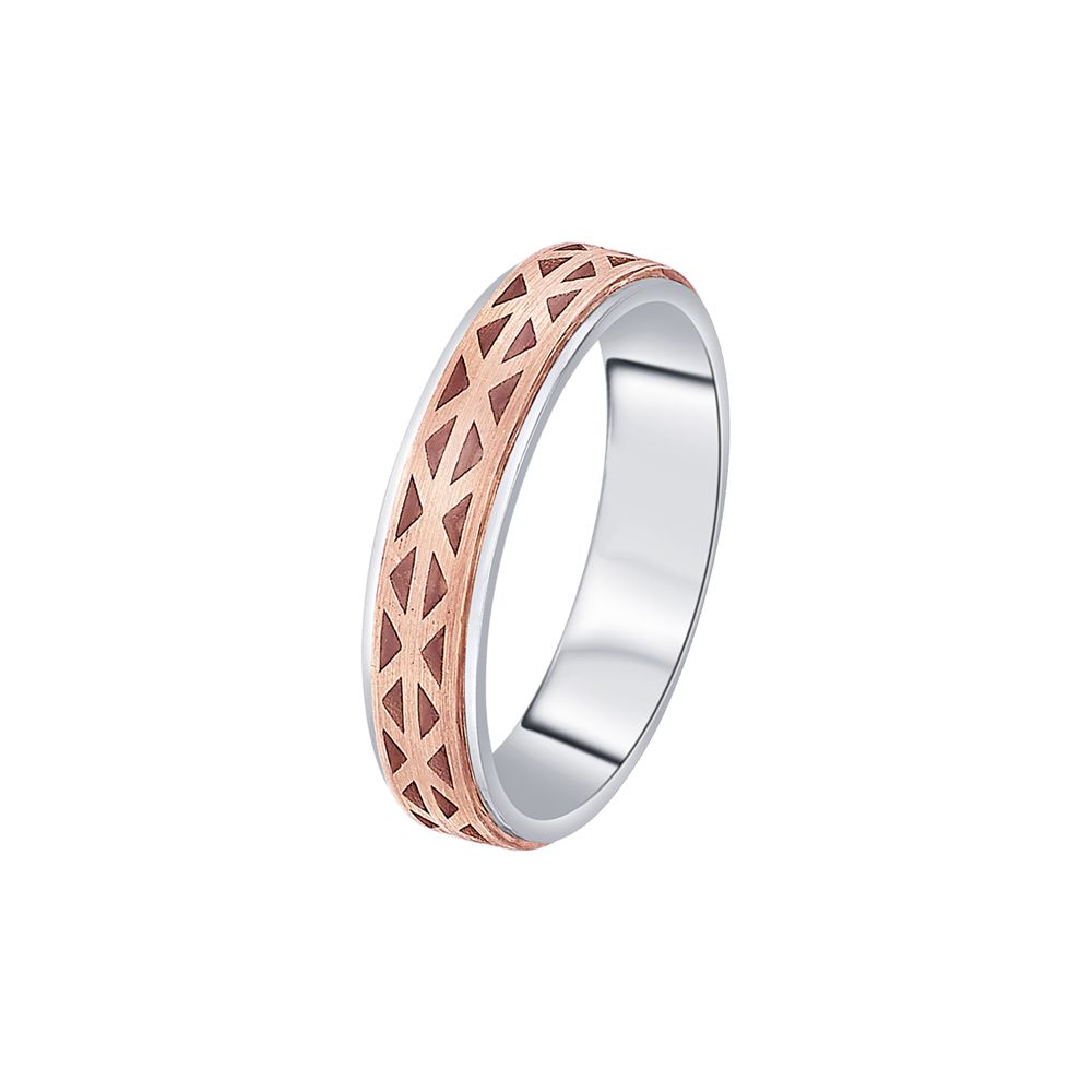 Patterned Womens Dual Toned Finger Band-Platinum-PRG23M18