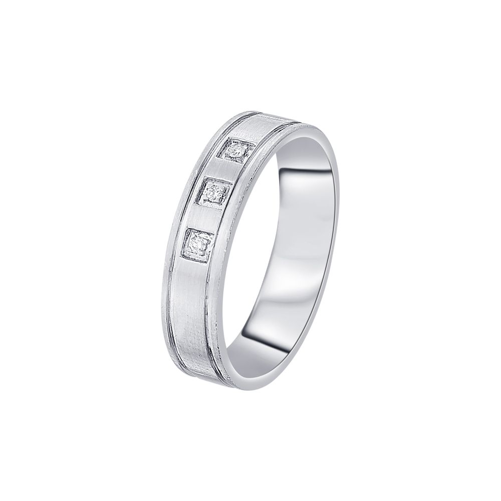 Shining Diamond and Platinum Mens Band-Platinum-PRG23M23