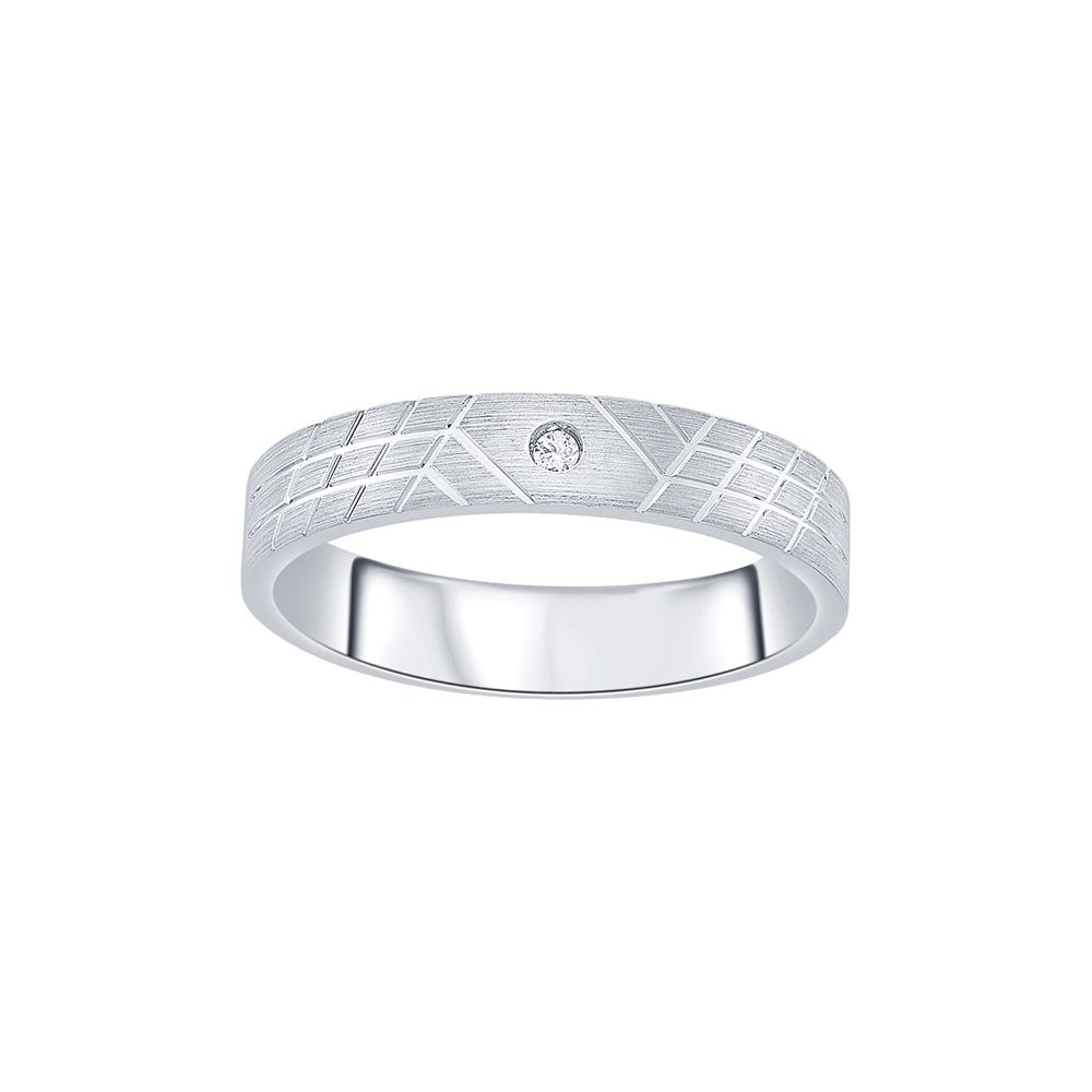 Geometric Textured Diamond Platinum Mens Ring-Platinum-PRG23M25