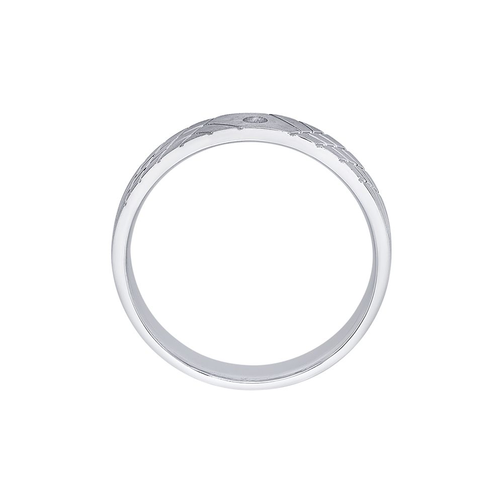 Geometric Textured Diamond Platinum Mens Ring-Platinum-PRG23M25