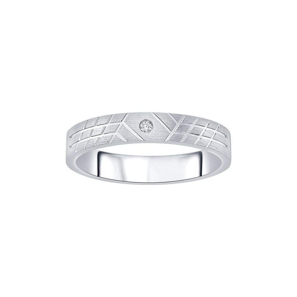 Geometric Textured Diamond Platinum Couple Bands-Platinum-OCR23233-D300P0D