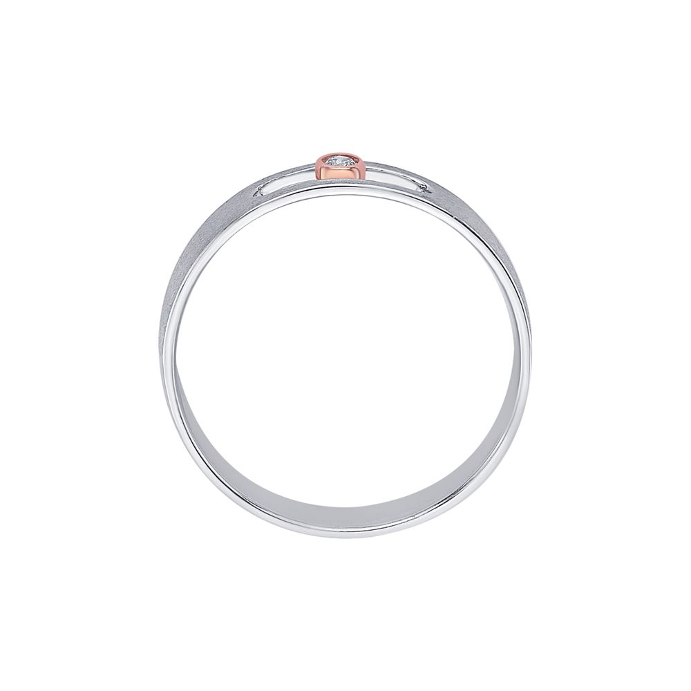 Glossy Single Diamond Mens Band-Platinum-PRG23M27