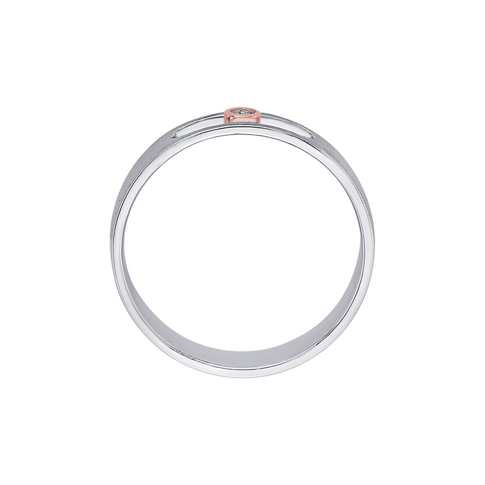 Glossy Single Diamond Womens Band-Platinum-PRG23M28