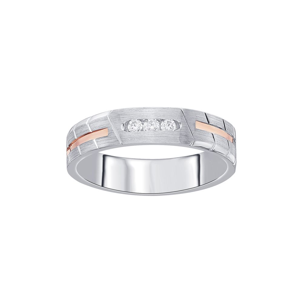 Classic Dual Toned Diamond Couple Bands-Platinum-OCR23236-D300O0D