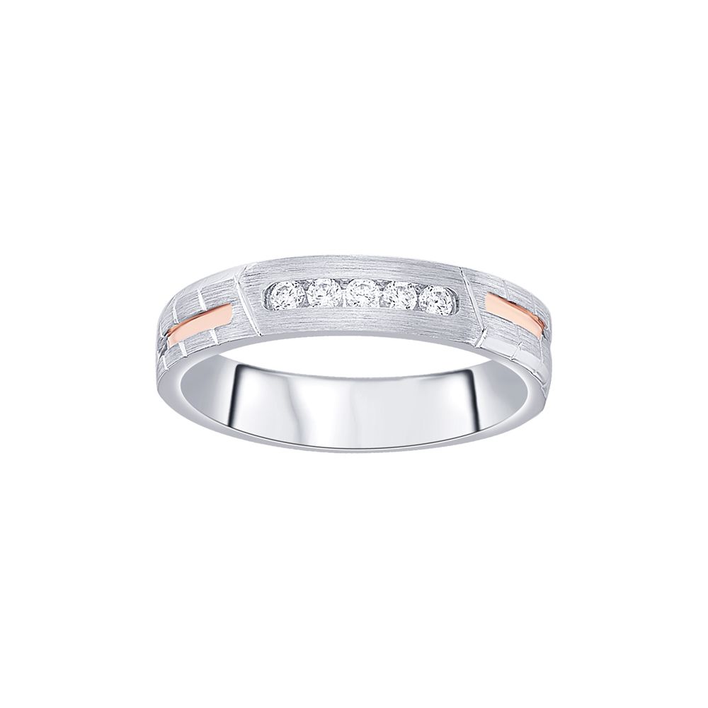 Classic Dual Toned Diamond Womens Band-Platinum-PRG23M32