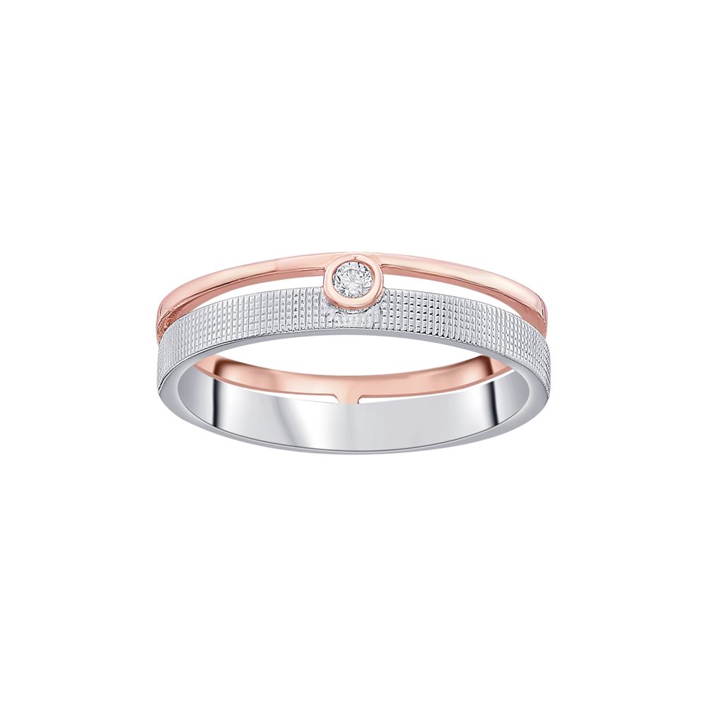 Elegant Platinum and Rose Gold Mens Band-Platinum-PRG23M33