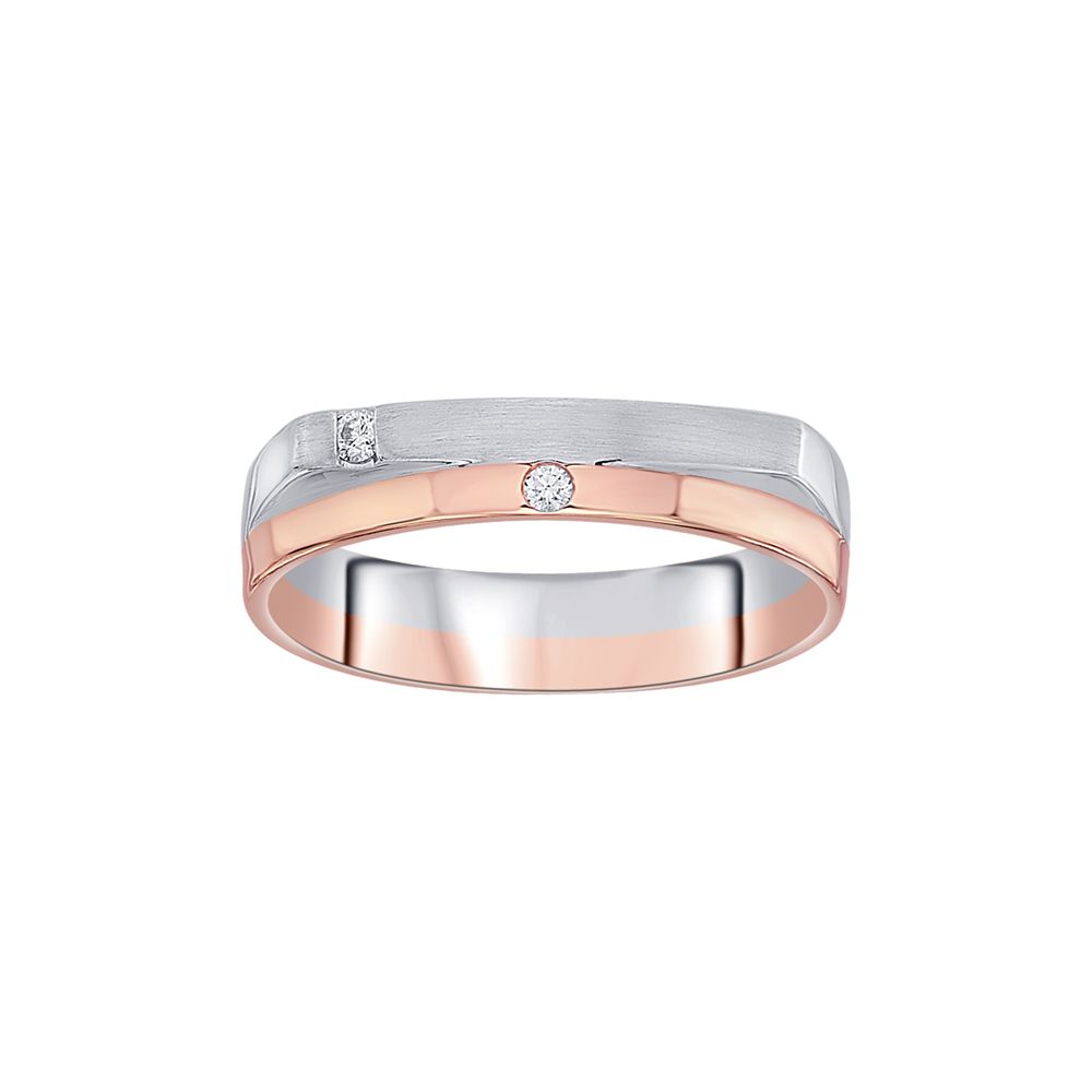 Geometric Rose Gold and Platinum Womens Band-Platinum-PRG23M36