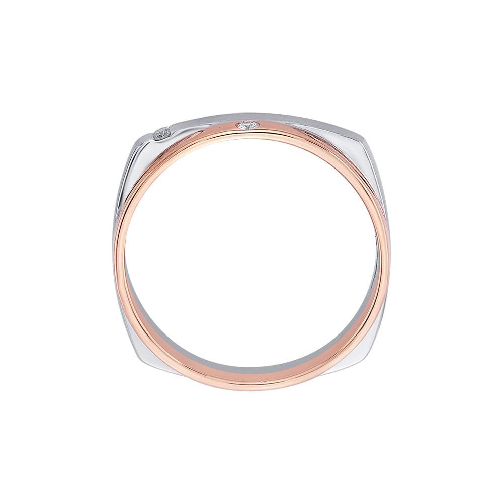 Geometric Rose Gold and Platinum Womens Band-Platinum-PRG23M36