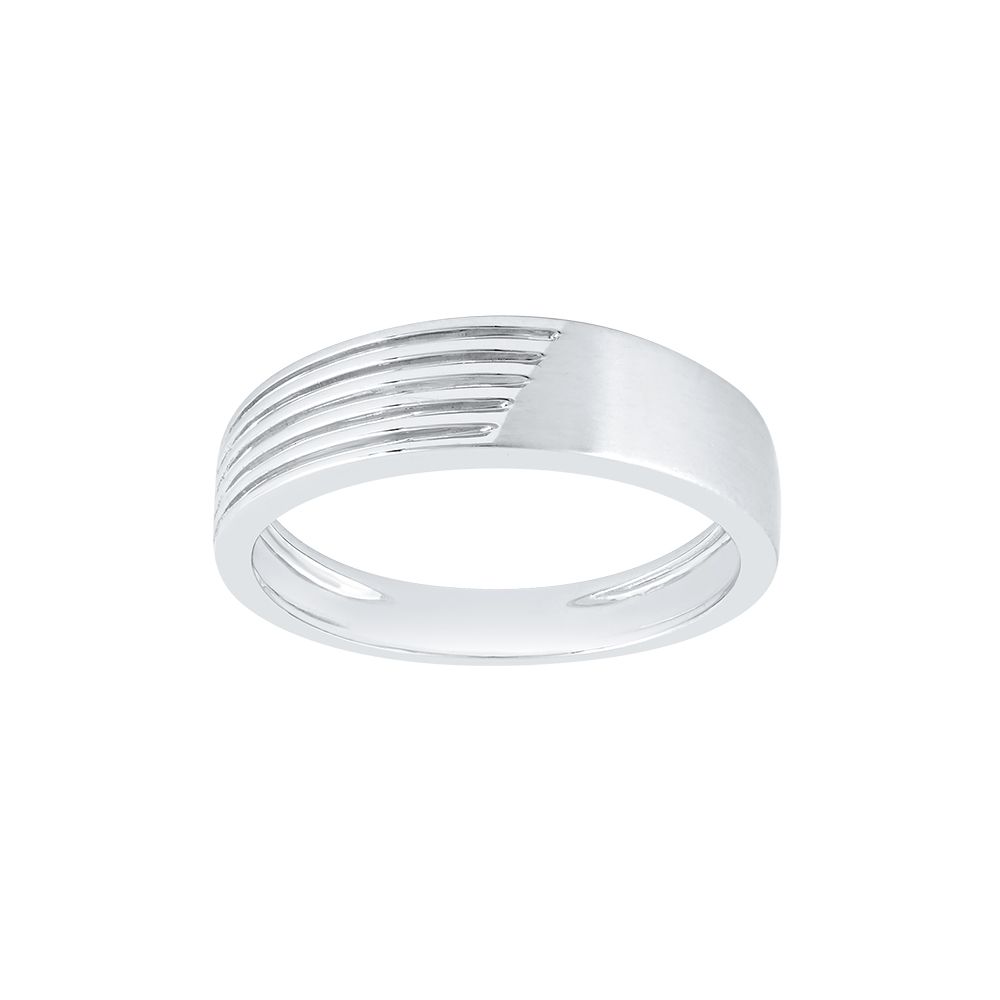 Textured Everyday Platinum Mens Finger Ring-Rings-PRG24K03