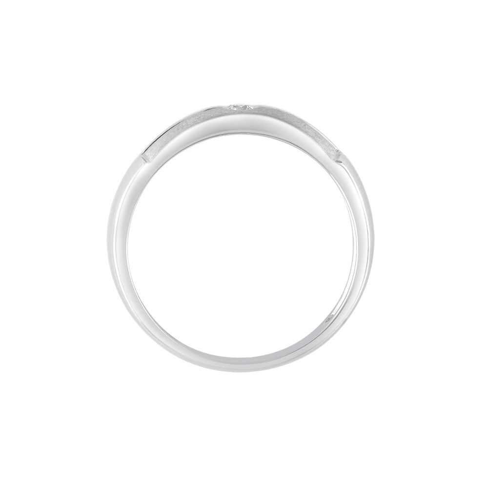 Glossy Diamond and Platinum Mens Finger Band-Rings-PRG24K08