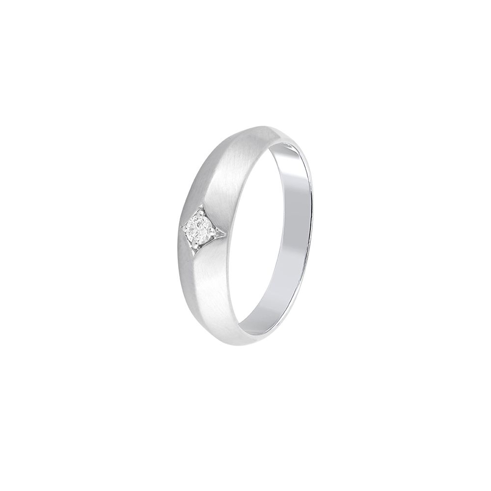 Shimmery Diamond Platinum Mens Band-Rings-PRG24K10