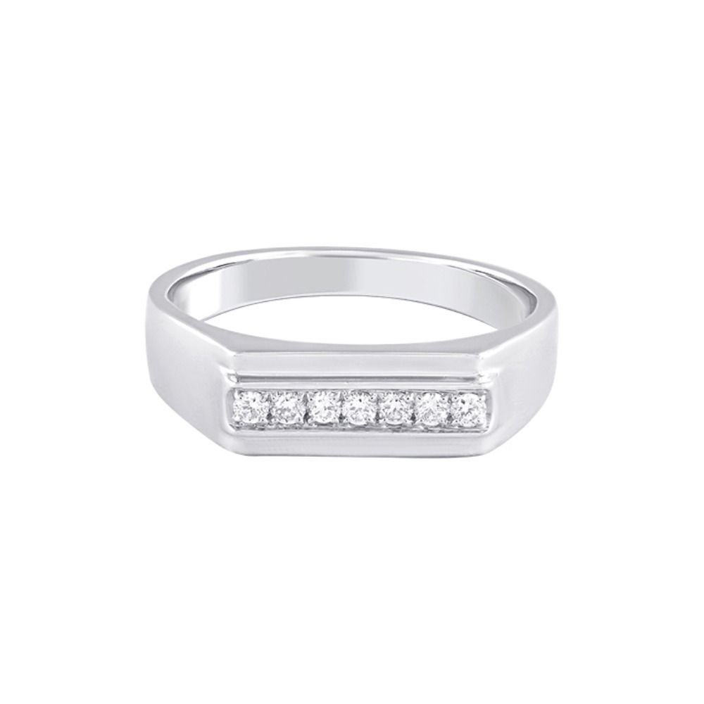 Captivating Platinum and Diamond Mens Band-Rings-PRG24K14