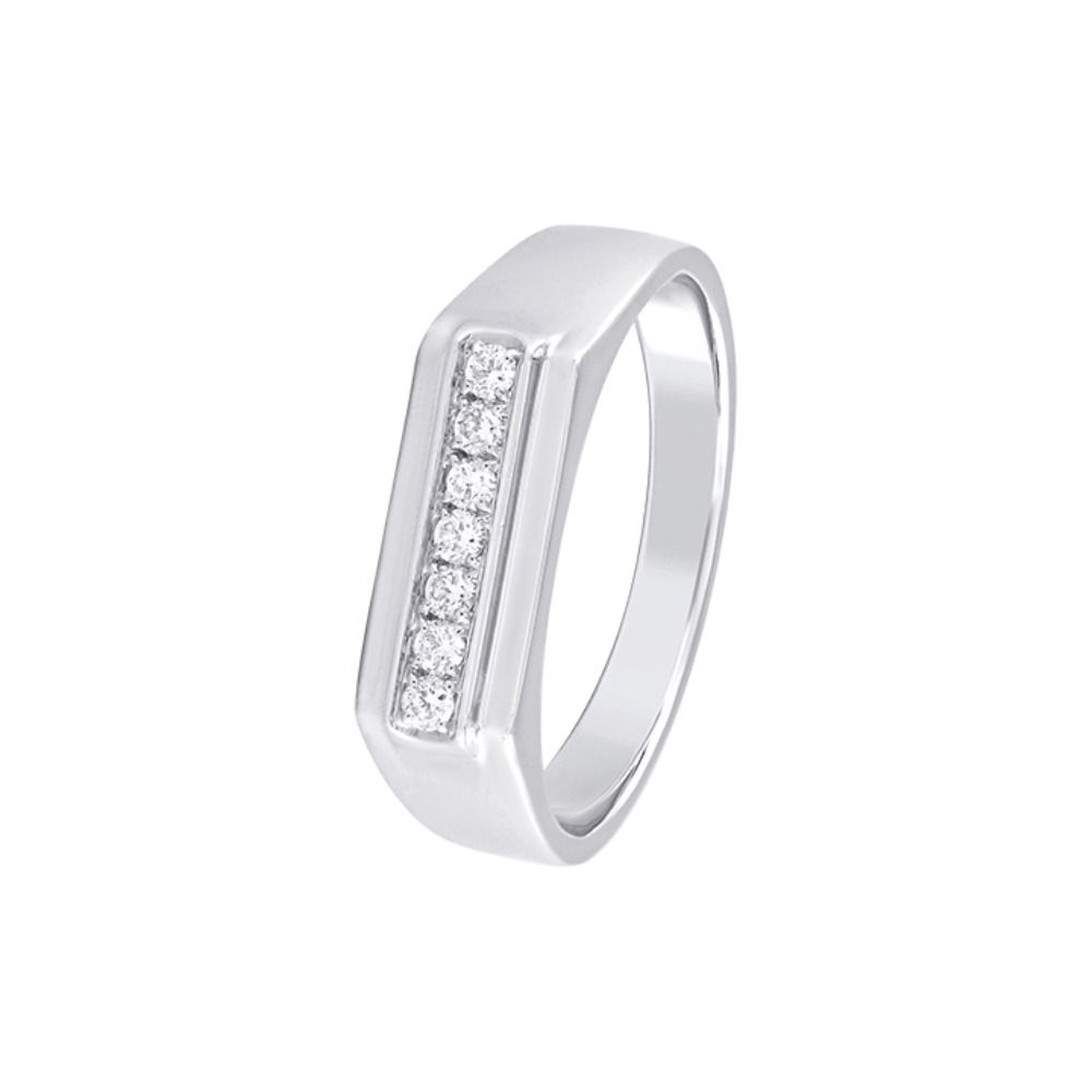 Captivating Platinum and Diamond Mens Band-Rings-PRG24K14