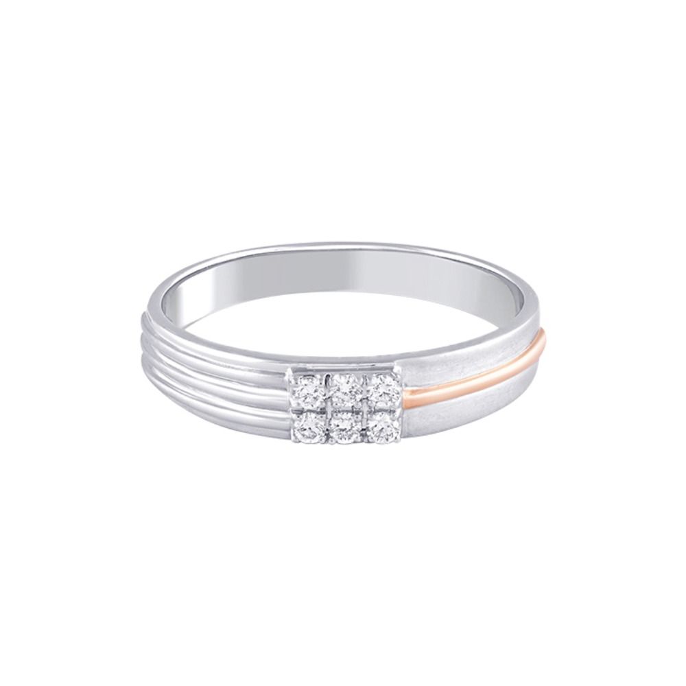Simple 6-stone Diamond and Platinum Mens Band-Platinum-PRG24K15