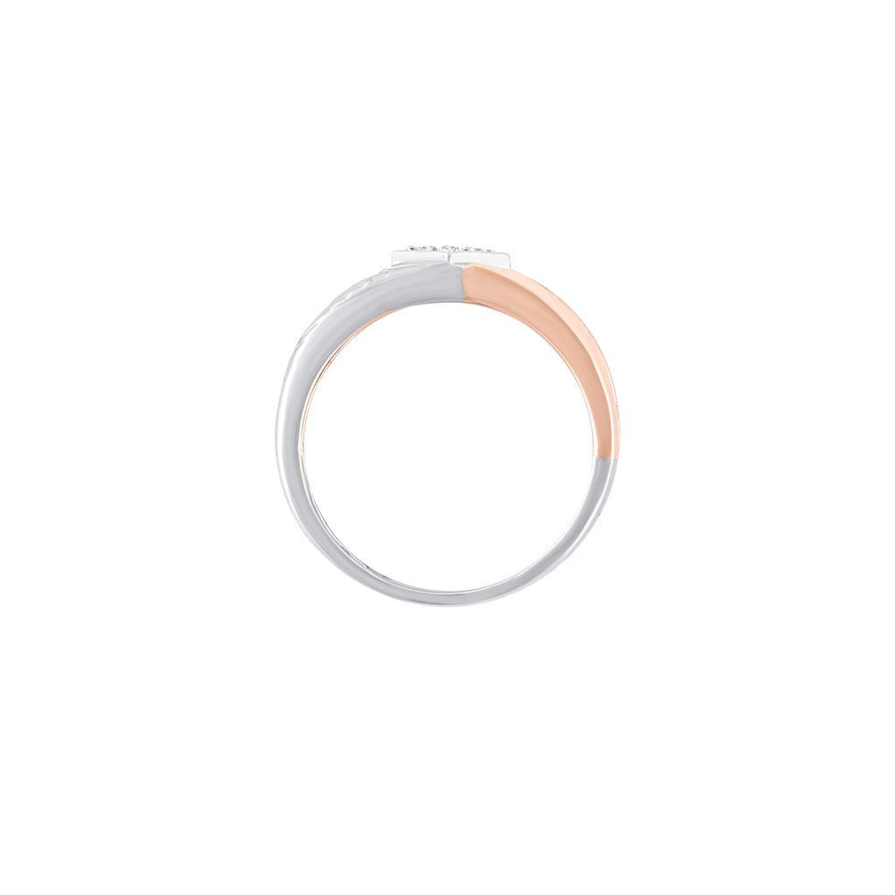 Contemporary 18Kt Rose Gold and Platinum Mens Ring-Platinum-PRG24K16