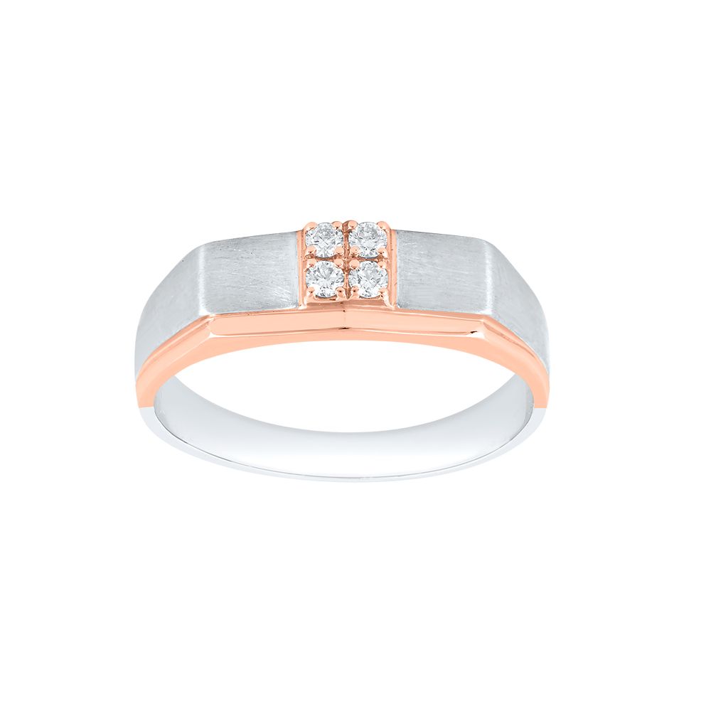 Stunning Geometric Diamond Mens Finger Band-Platinum-PRG24K17