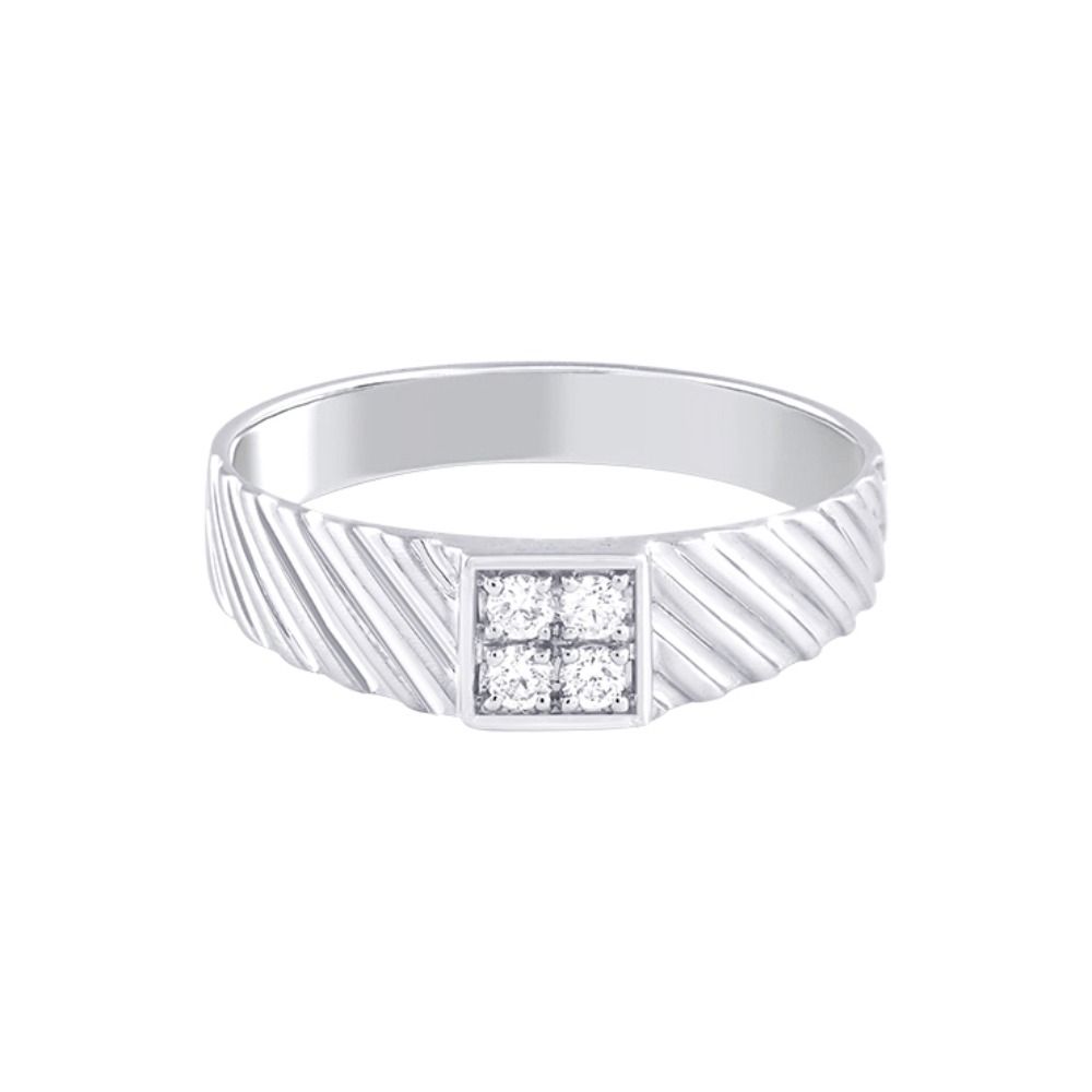 Classic Mens Diamond Platinum Finger Ring-Rings-PRG24K19