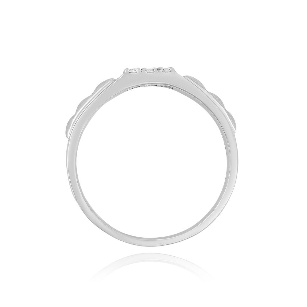 Stately Diamond and Platinum Finger Ring For Men -Rings-PRG24K29