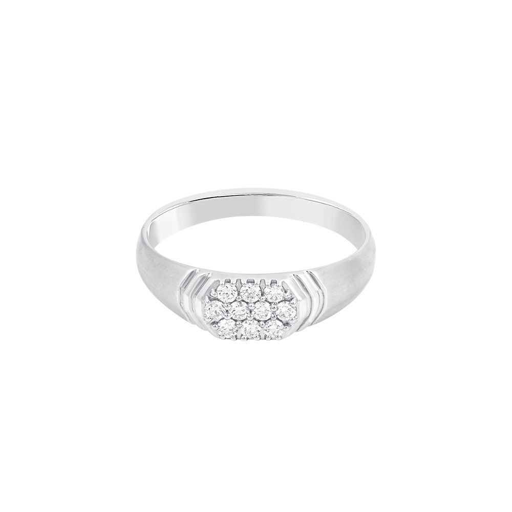 Solid Cluster Diamond Mens Finger Ring-Rings-PRG24K30