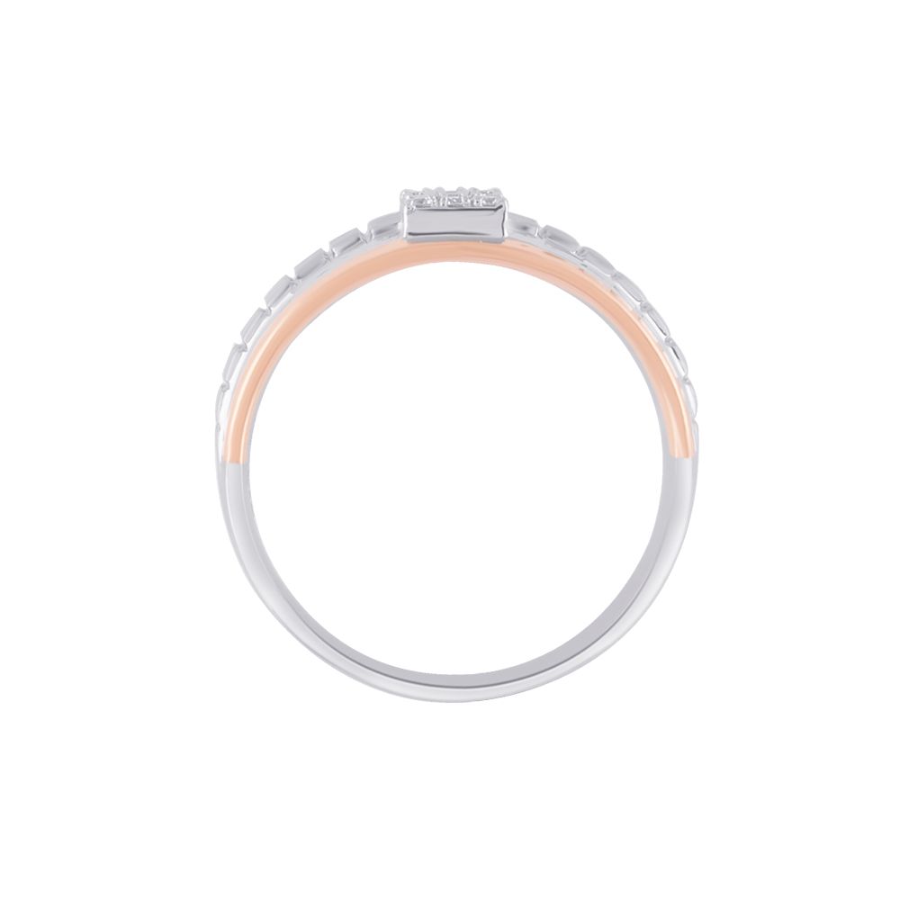 Eclectic Diamond and Rose Gold Mens Finger Ring-Platinum-PRG24K34