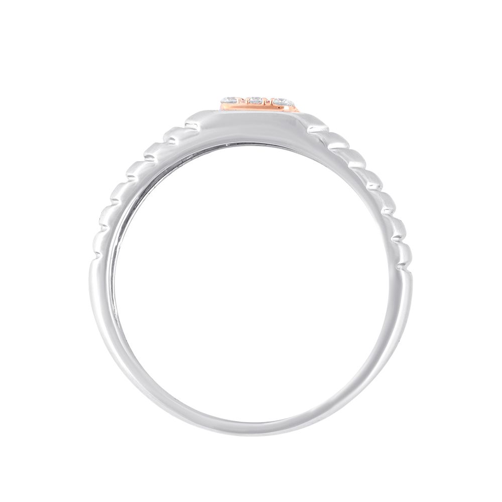 Square Cut Diamond and Platinum Mens Finger Ring-Platinum-PRG24K35